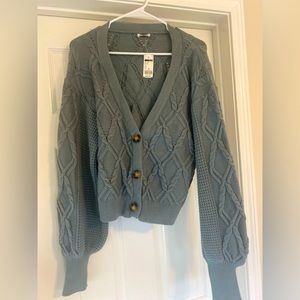 Stichic Cropped Button down Sweater